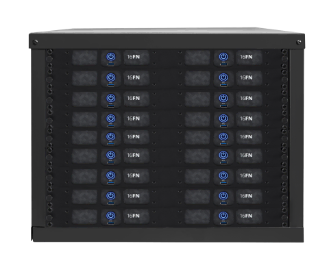 16FN products mounted in a rack cabinet