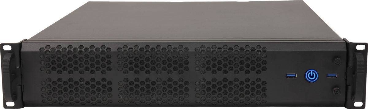 2U Server in black with custom logo