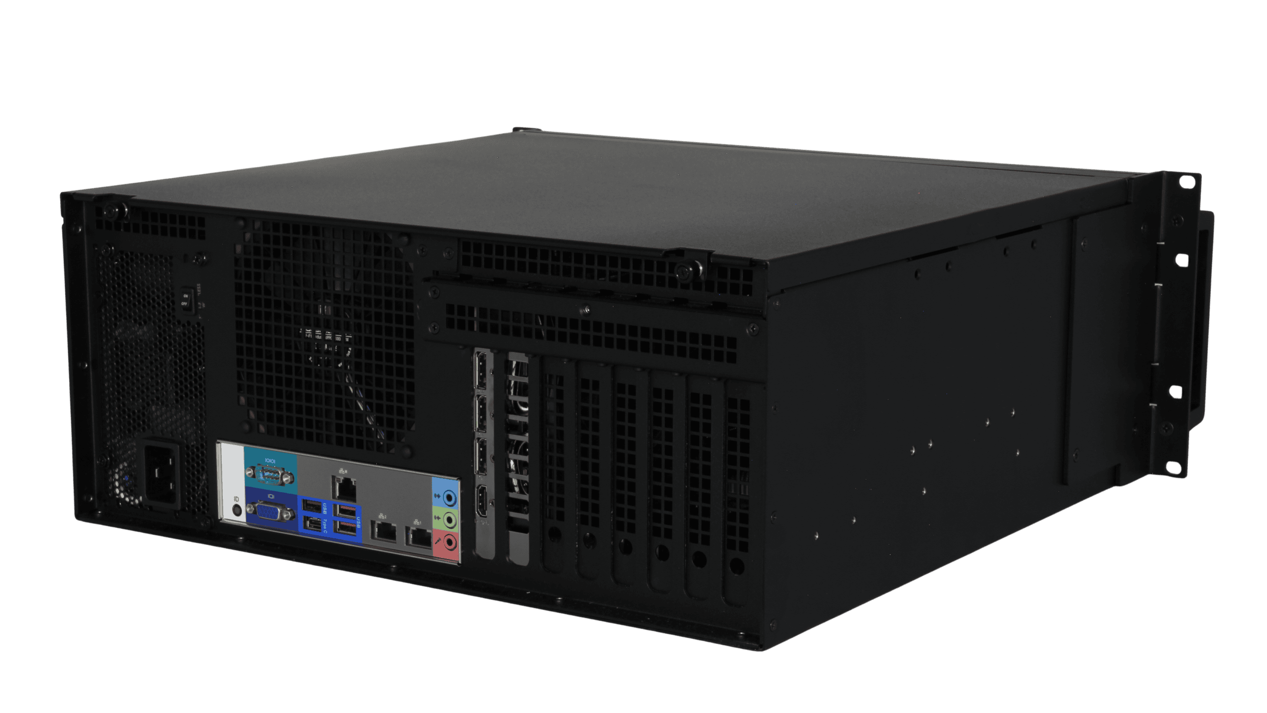 4U Nano rear view no background showing connection ports