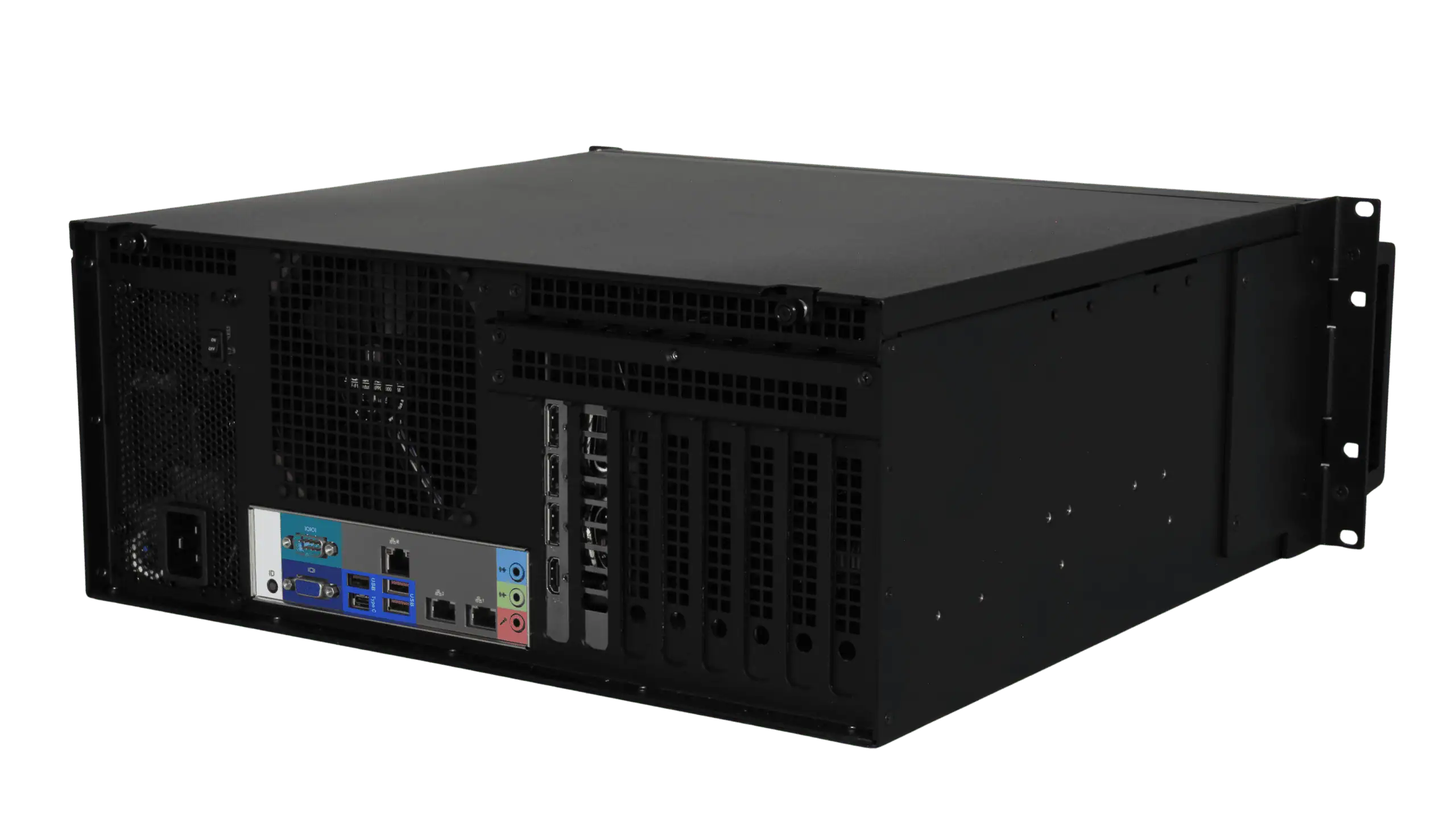 4U Nano rear view no background showing connection ports