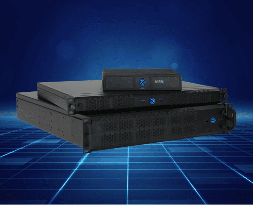 stacked products with blue background