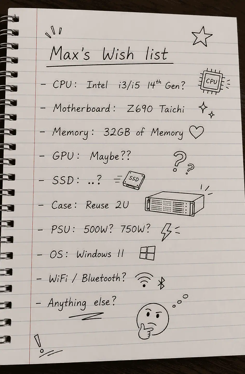 Max's wish list
