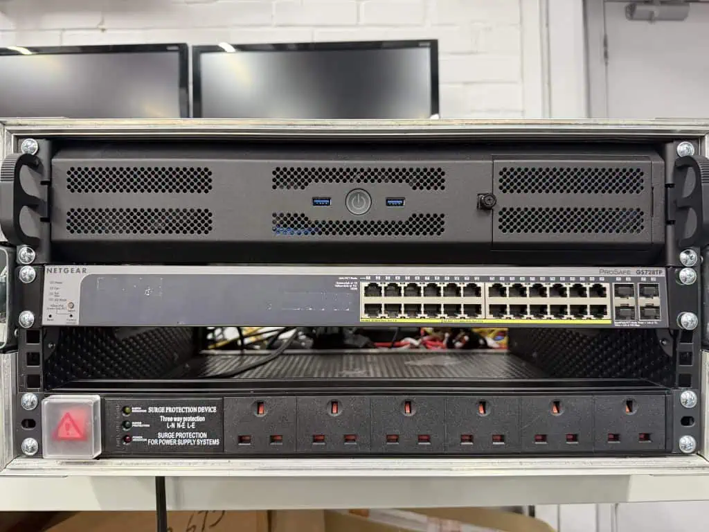 Completed unit in rack
